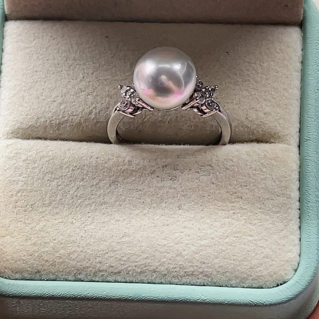 海水珍珠戒指银S925镶嵌