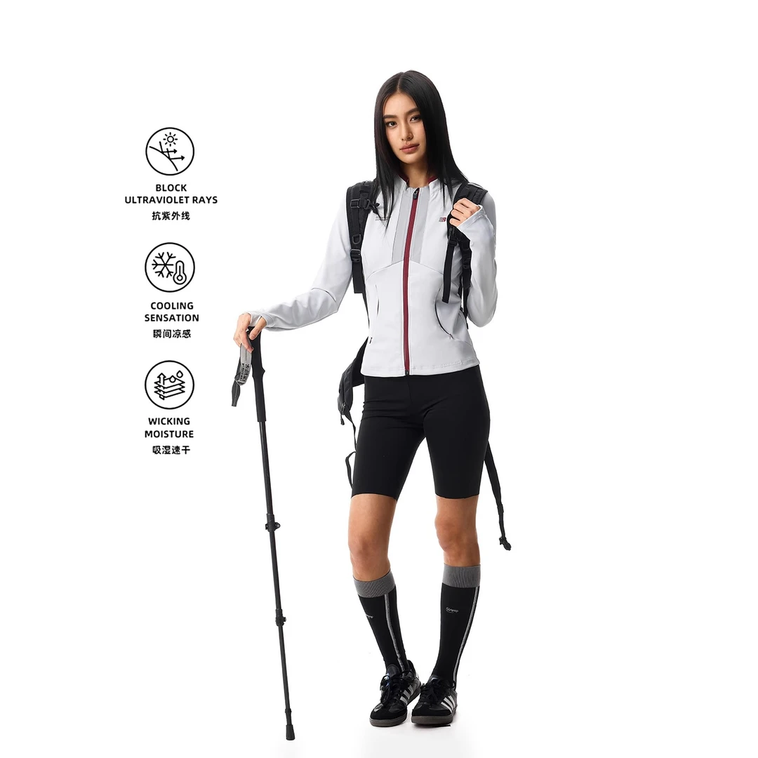 FDR官方店 速干长袖运动骑行服开衫外套女春季拉链修身显瘦上衣