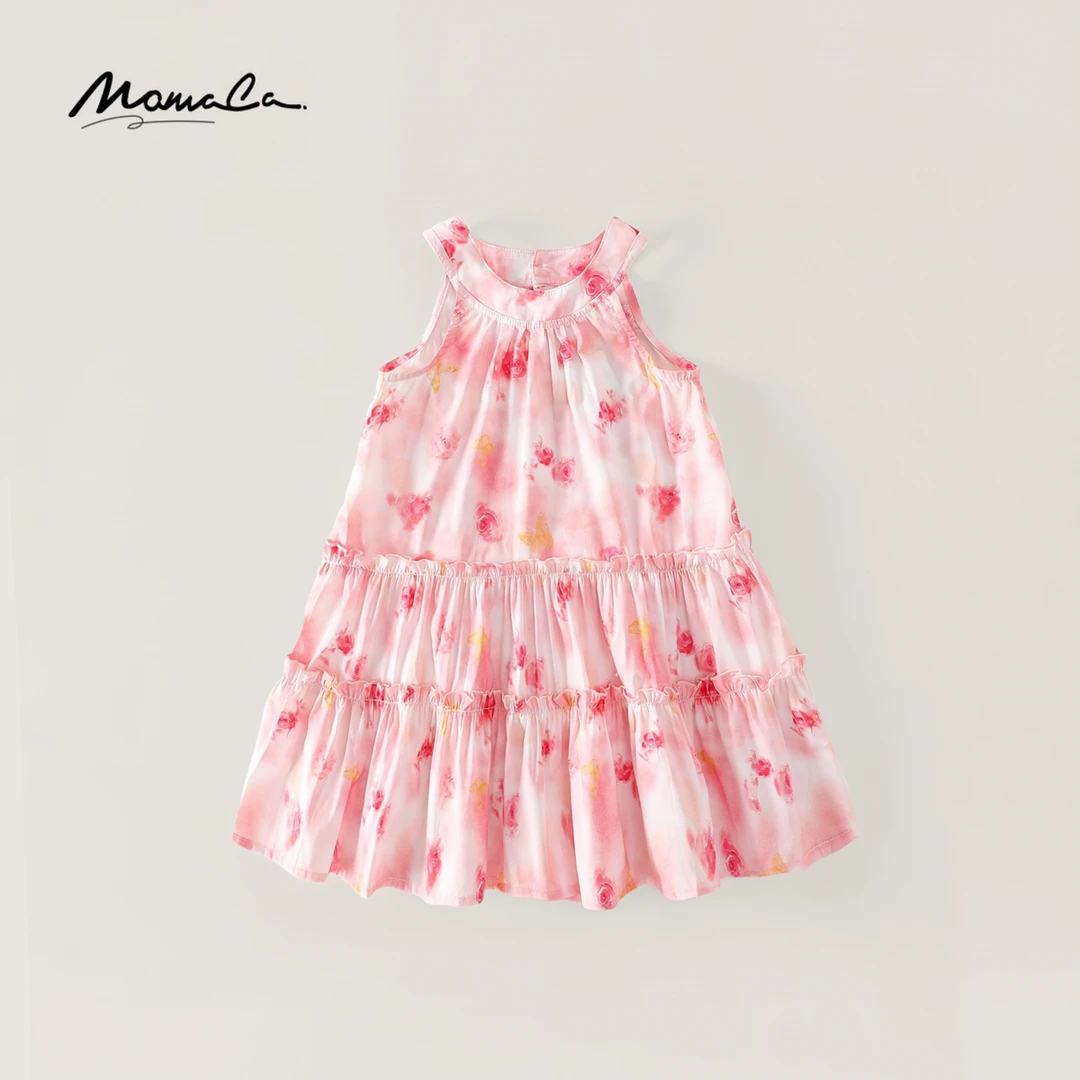 MOMOCO夏季女童甜美连衣裙可爱碎花渲染休闲裙77630476091