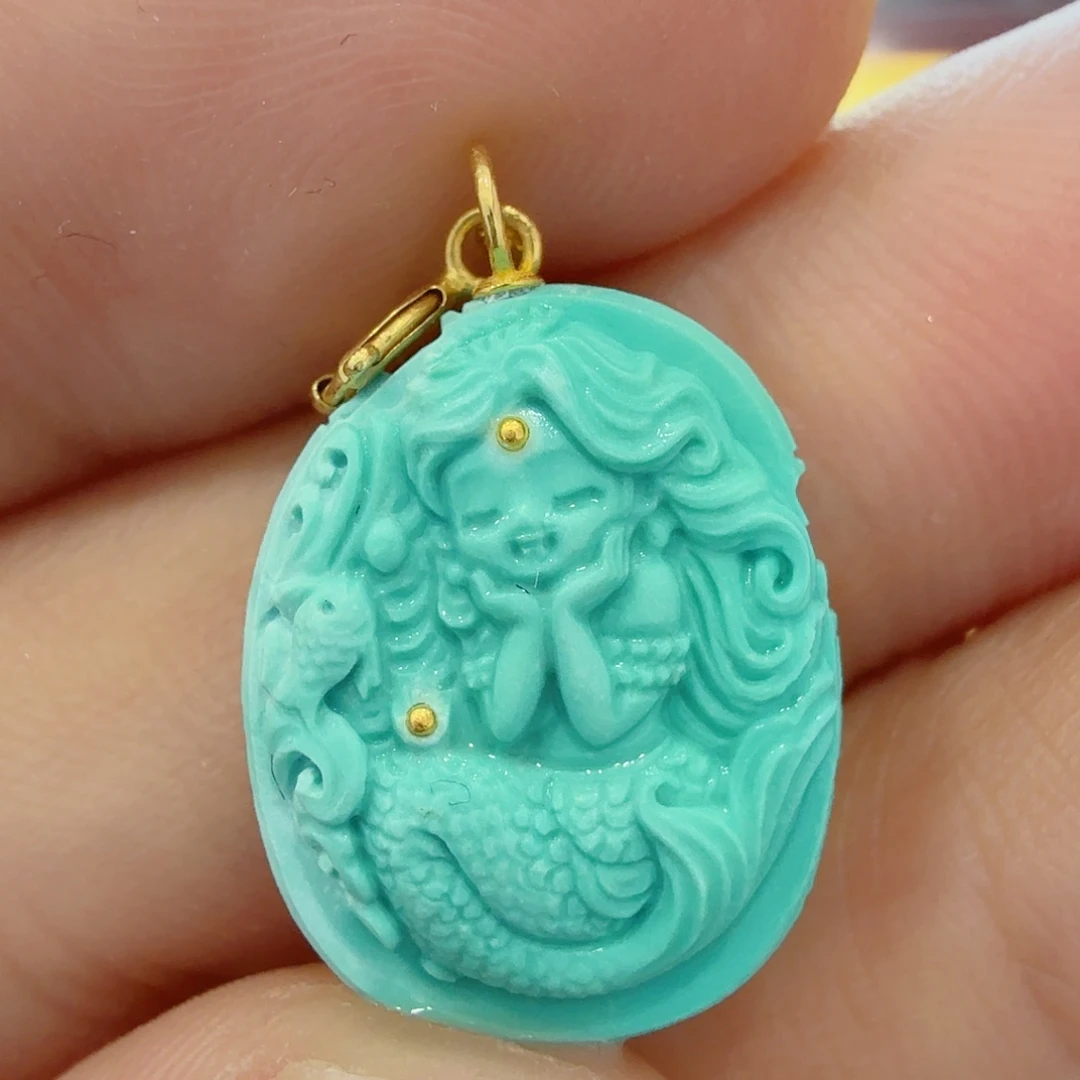 绿松石18K金镶嵌配饰