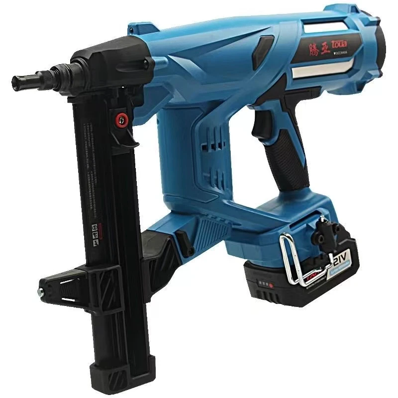 南京腾亚锂电视频无气水电门窗专用钢钉混凝土广告打钉工具电动