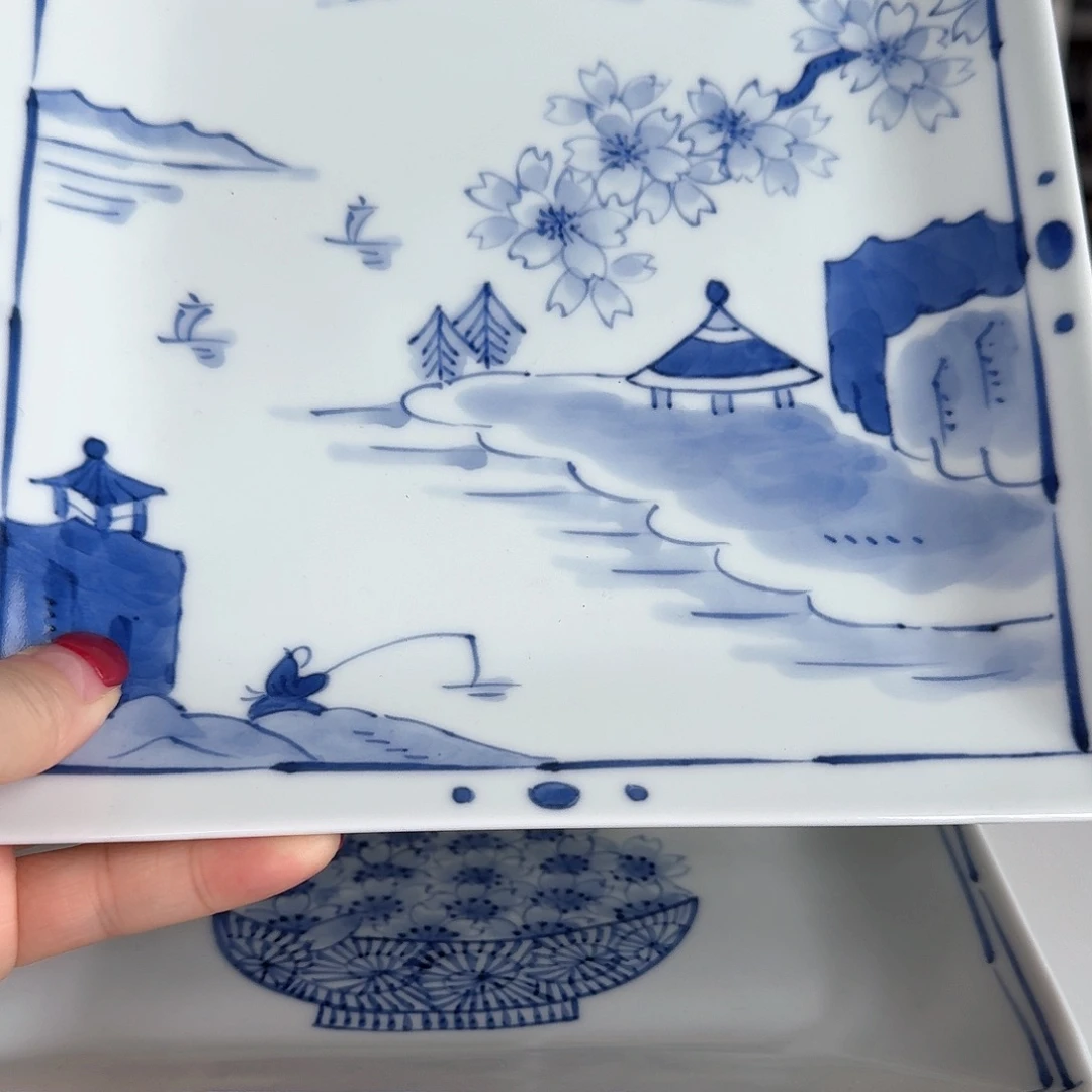 瓷片1只19.5厘米手绘盘子