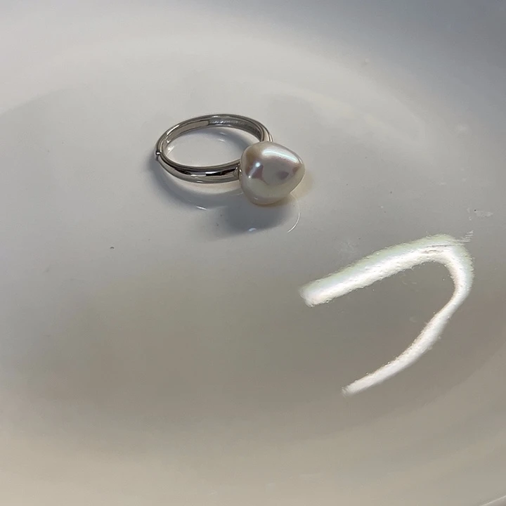淡水珍珠银S925镶嵌戒指