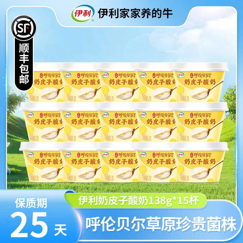【顺丰包邮】伊利宫酪奶皮子酸奶138g*15杯呼伦贝尔珍贵菌株s