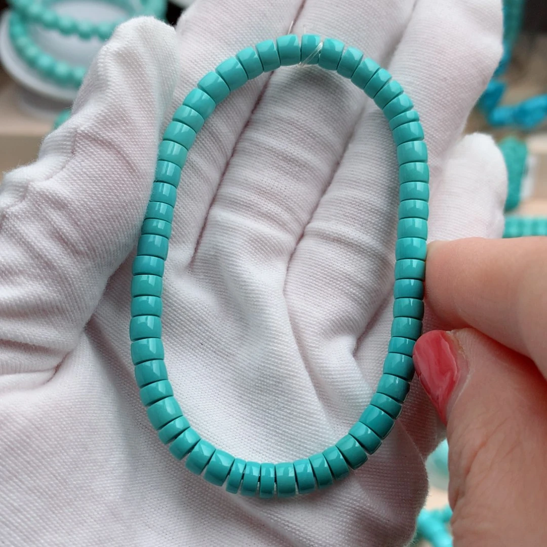 绿松石珠宝奇石未镶嵌4.8mm