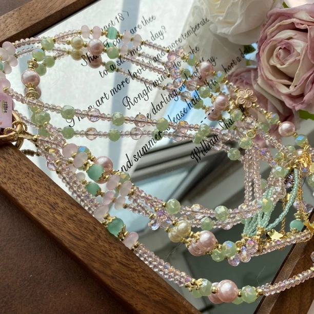 2829粉绿中式斜挎小众原创手机链