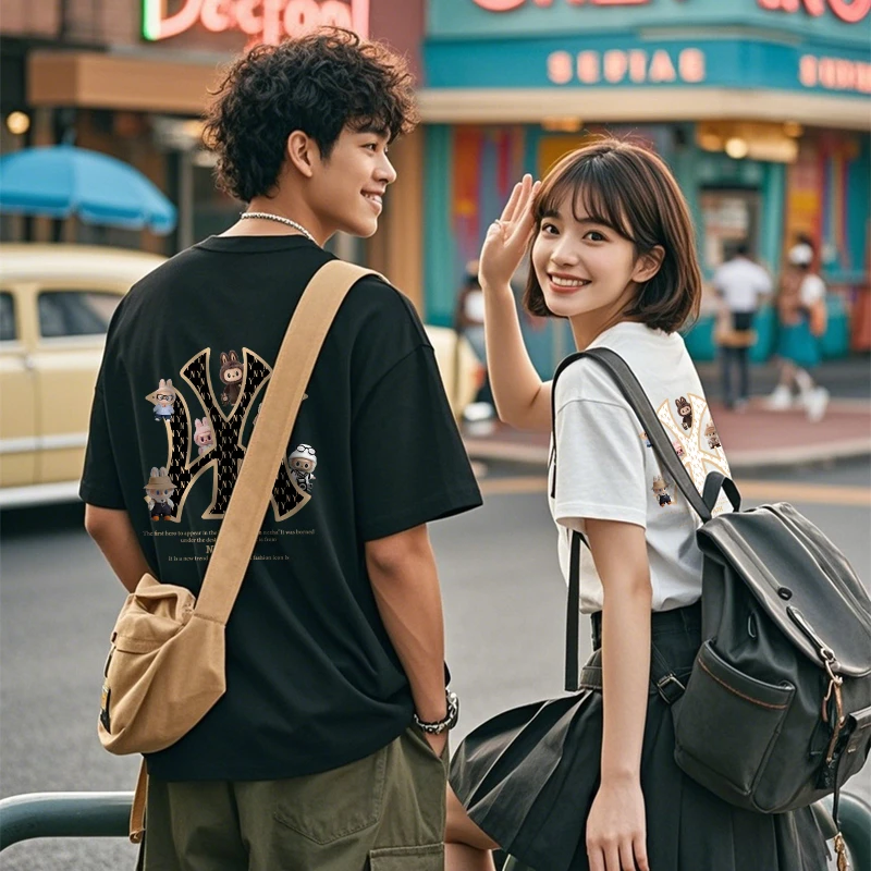 夏季索洛纳嘻哈韩版T恤短袖健身时尚学生常规款男士圆领常规情侣