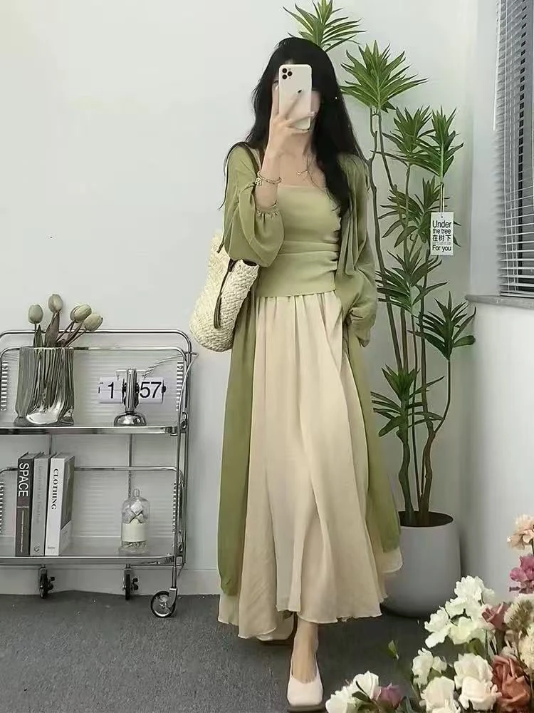 小两口蝶气质纯欲风半身裙套装9227(单独拍)