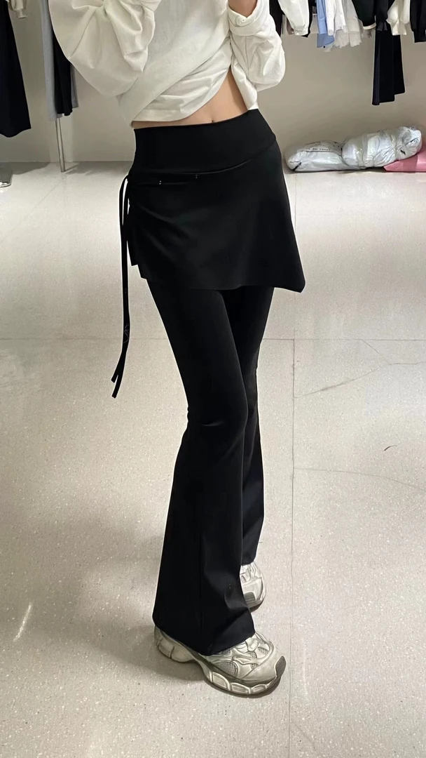 抹茶蛋#显瘦设计感微喇瑜伽裤#096（裤长103cm）