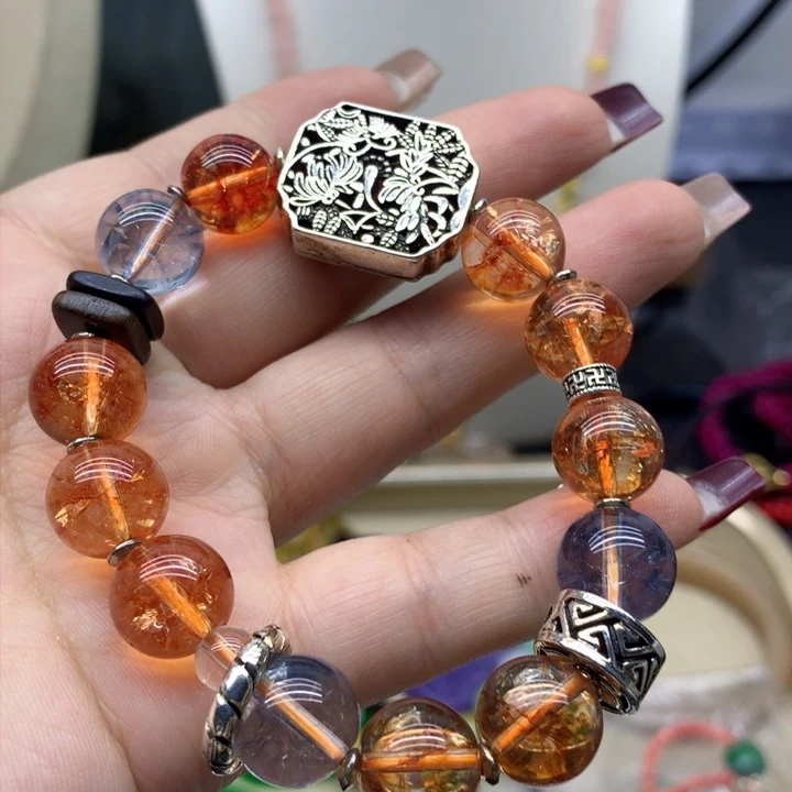 玛瑙/玉髓颈饰合金吊坠