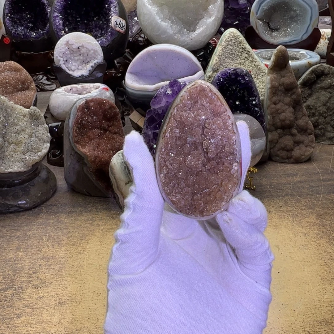 紫晶珠宝半成品未镶嵌龙蛋42