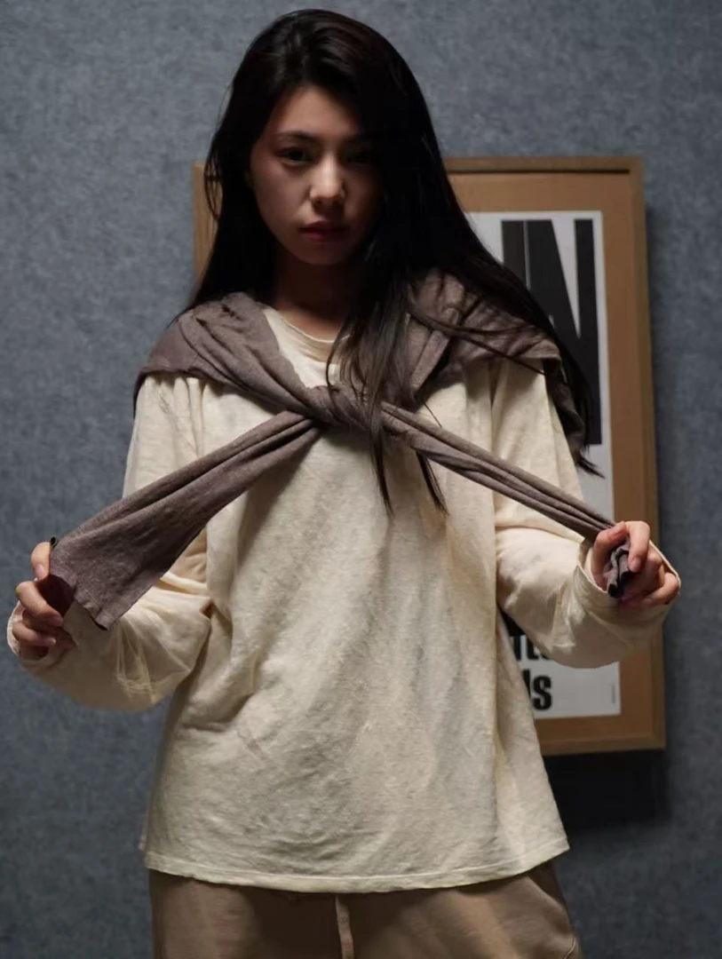 AS6868-胭絮-新款汉麻针织面料套头衫