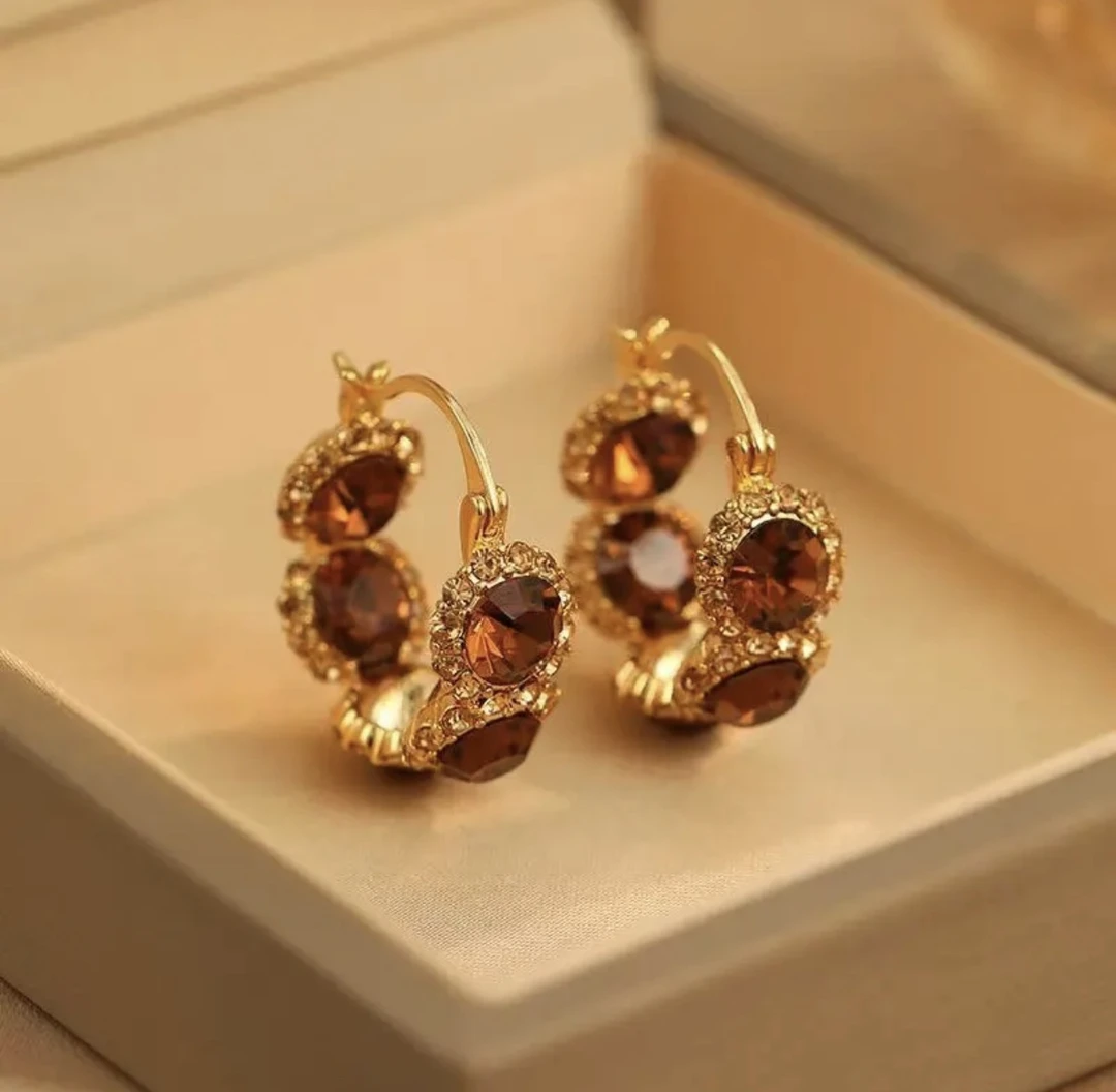 铜合金耳饰  Pradise珠宝 真金电镀 S925纯银针 耳饰（复古花耳扣）