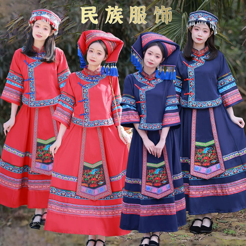 迪壮族三月三广西超重工新款苗族壮族少数民族演出服民族风