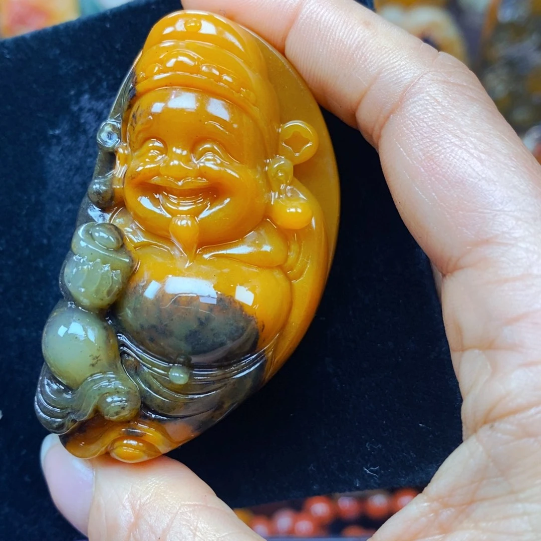 未镶嵌石英质玉（黄龙玉）吊坠(不含链)