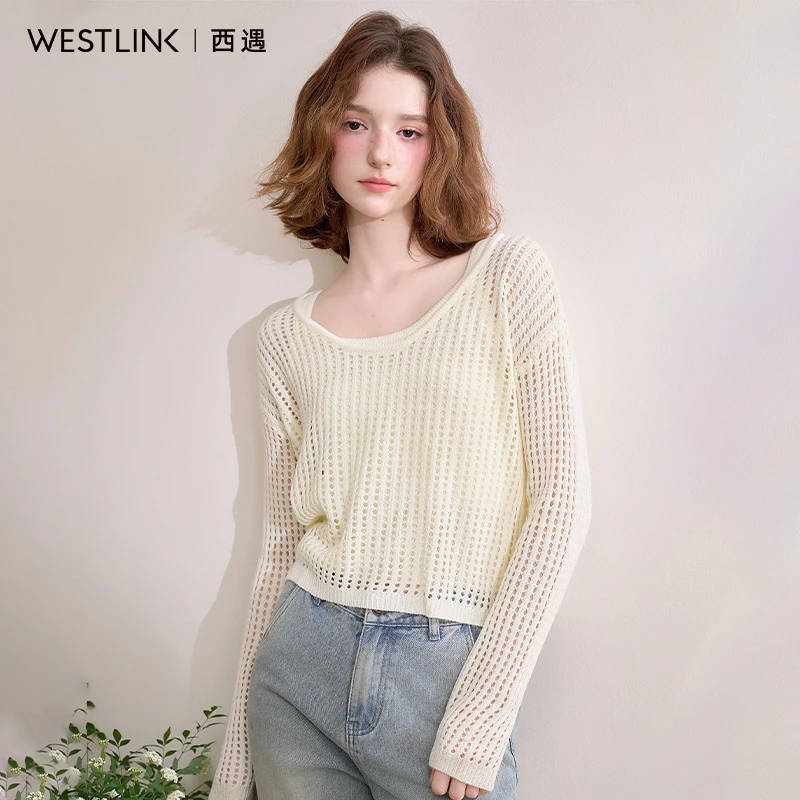 0408西遇镂空罩衫针织衫套装女2025年春季新款吊带背心两件套