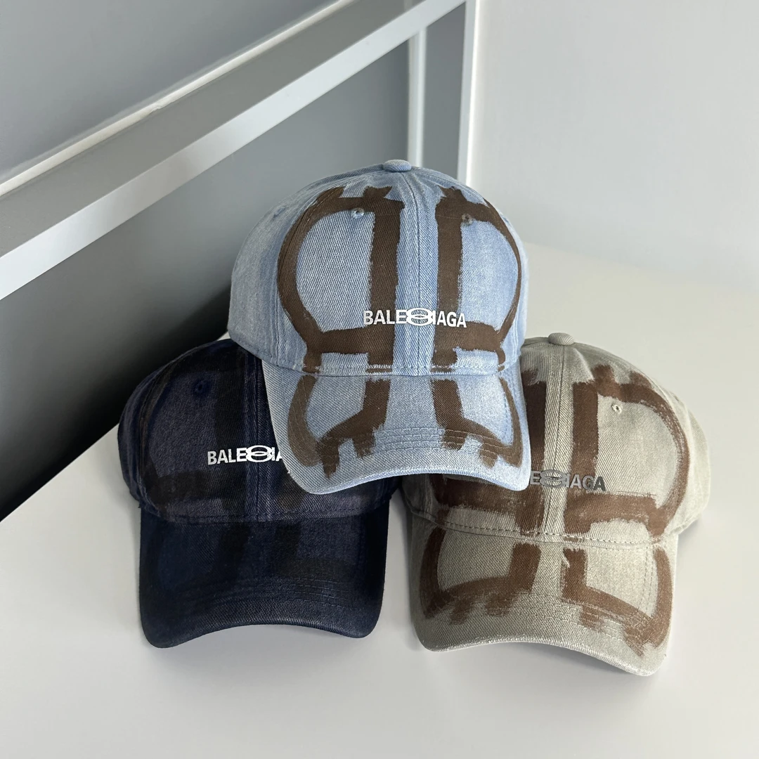 巴黎风字母做旧棒球帽涂鸦鸭舌帽帽子遮阳帽运动百搭透气显脸小帽