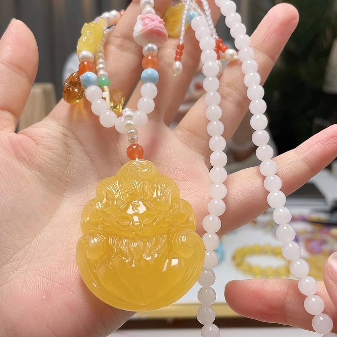 未镶嵌琥珀裸石蜜蜡吊坠