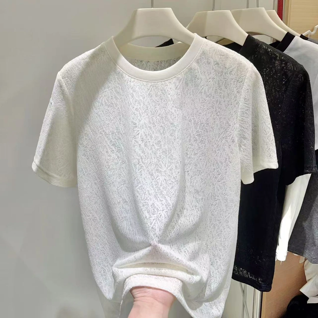 2025夏季新款时尚百搭高级感薄款韩版短袖
