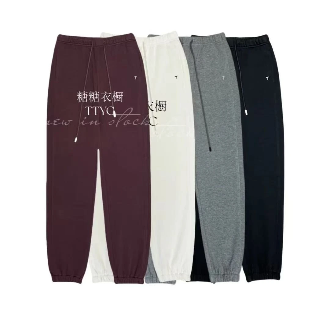 【糖糖衣橱】“T小标卫裤”冬季加绒加厚松紧腰束脚卫裤