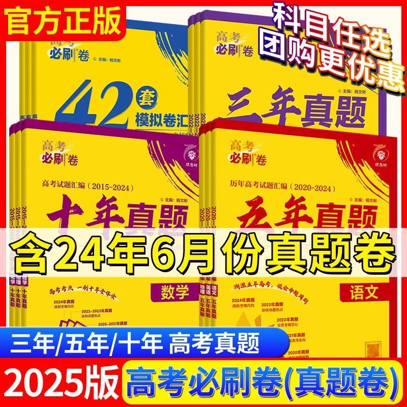 【正版当天发】2025版高考必刷卷三年五年十年真题试卷