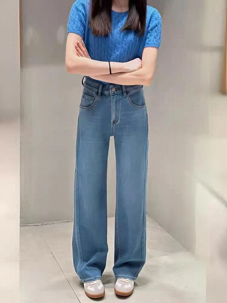 珠珠【220A-1】代96 MWMA春款百搭裤王四面弹窄版直筒牛仔裤~