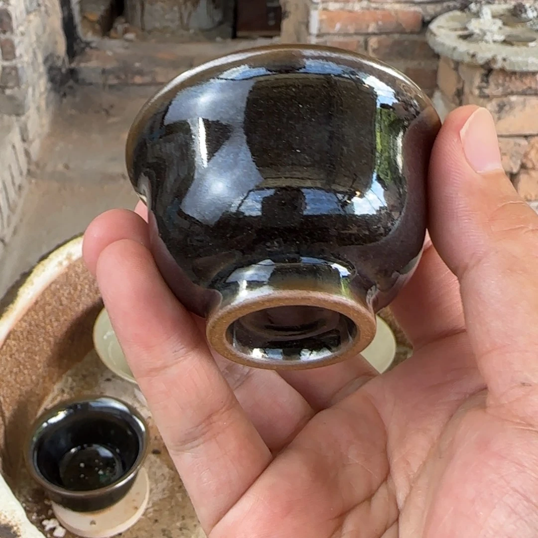 茶盏白丁柴窑压手