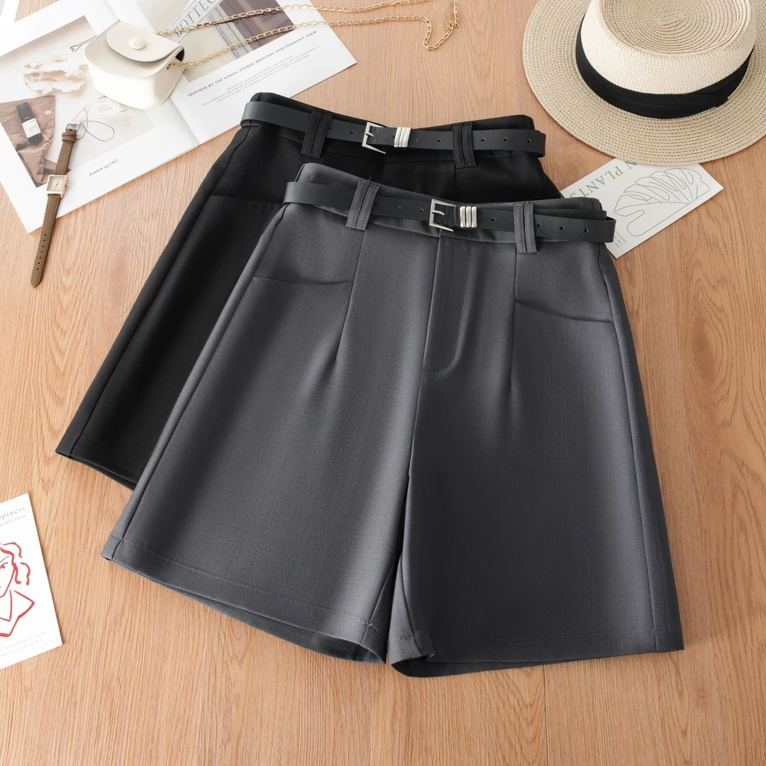 1【带皮带】夏季新款西装新款女百搭ins通勤小个子短裤