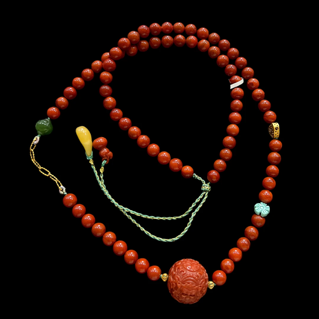 9551南红18k项链孤品，