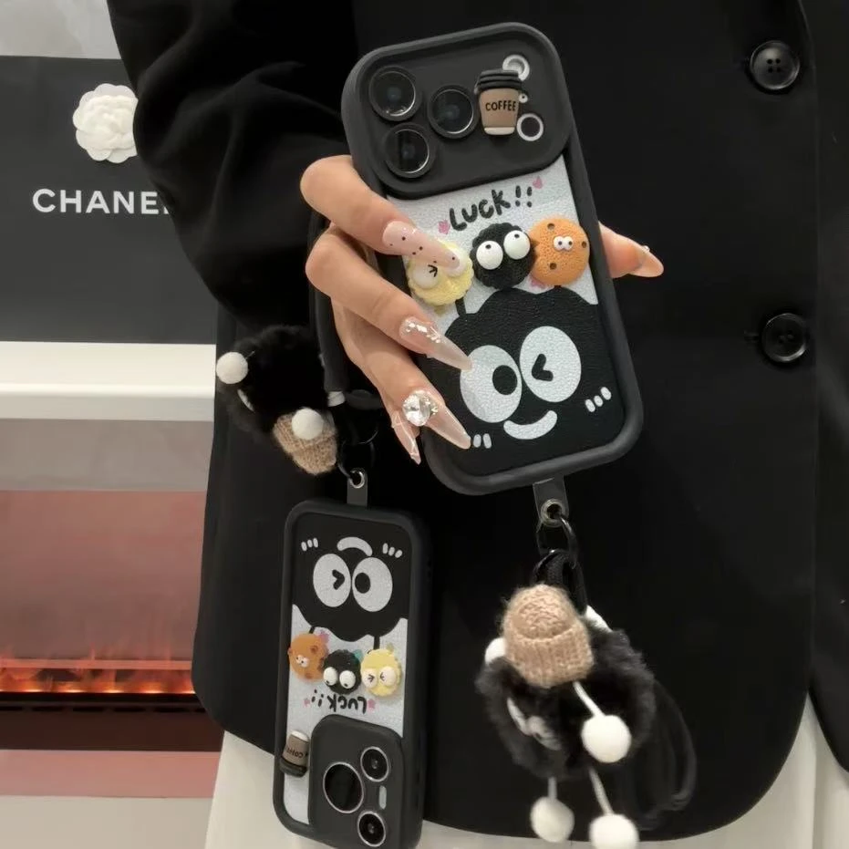 GGBond煤球饼干公仔挂绳适用苹果17高竹16手机壳华为vivo小米oppo