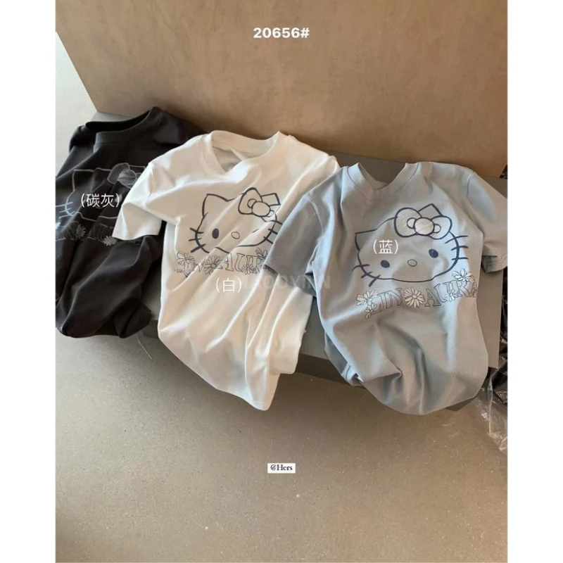 20656【 可爱猫咪蝴蝶结印花短袖T 】