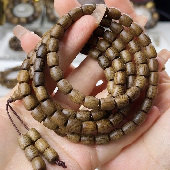 手串沉香越南富森红土沉糖心窖藏留疤老料0.7×108