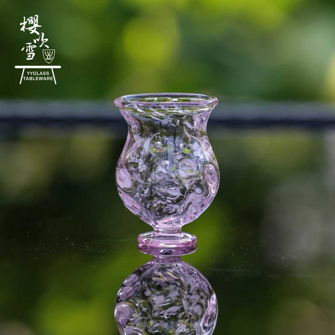 yyglass.樱吹雪系列高硼硅耐高温玻璃茶具粉色系高颜值玲珑杯送人