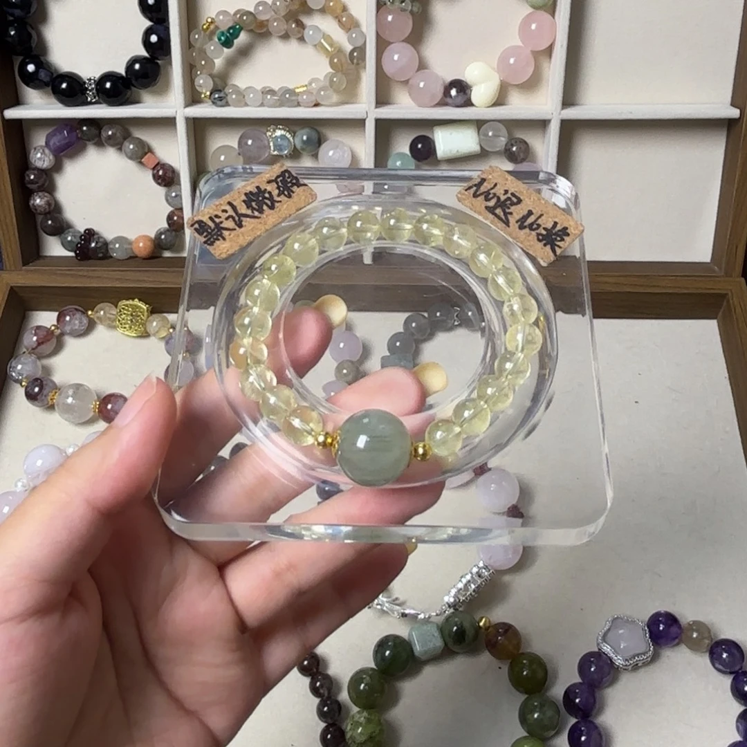 予***爱水晶未镶嵌手链818号黄水绿发