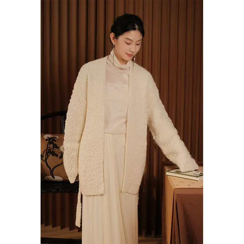 泊风ozen【行云】设计师改良汉服复古开衫毛衣外套外披中式上衣