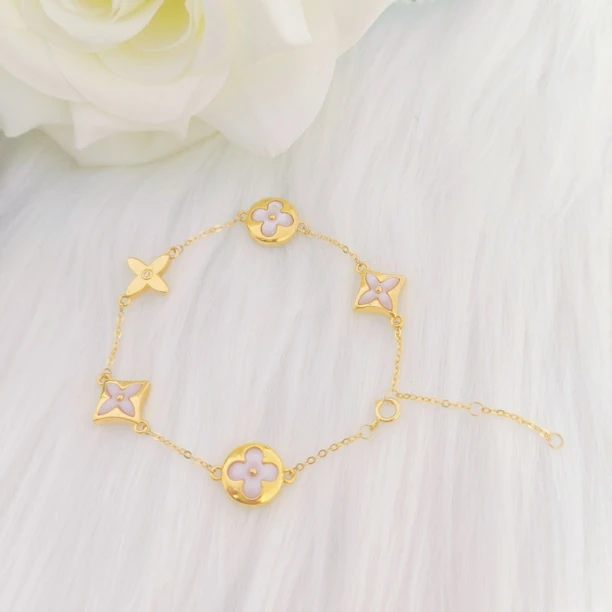 18k金 贝母老花手链