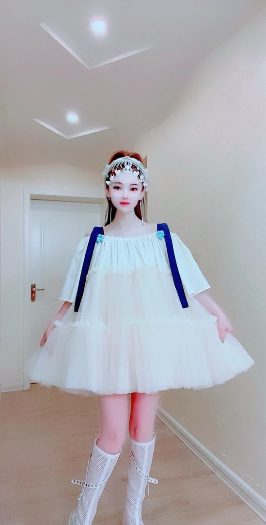 【面条仙仙】3453#夏季纱纱拼接飘带感连衣裙