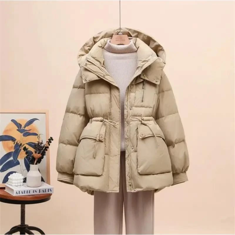 【567】 中长款韩版百搭羽绒服女