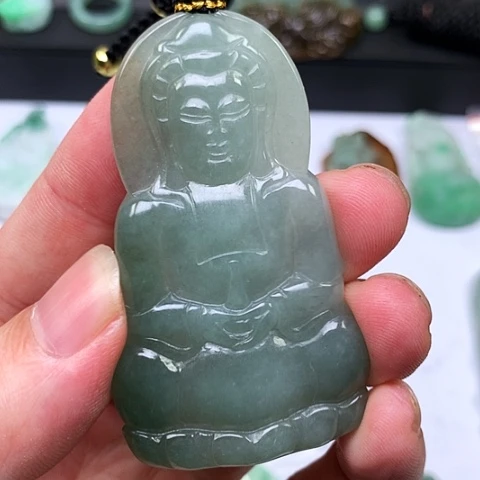 翡翠未镶嵌颈饰缅甸翡翠正装观音