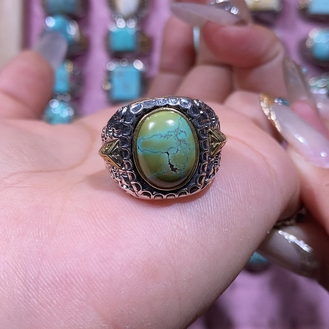 绿松石银S925镶嵌戒指喬**✨戒指
