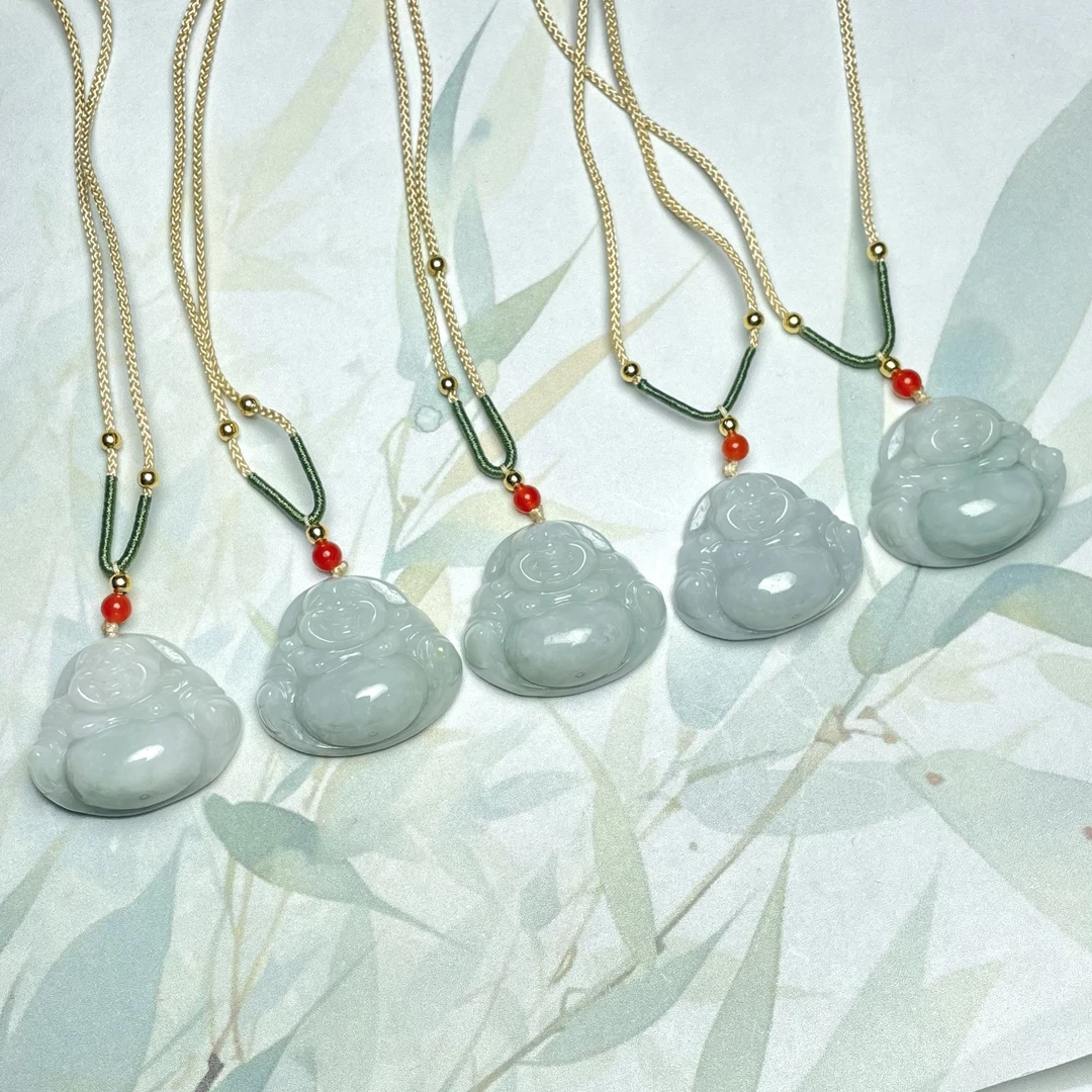 翡翠弥勒佛吊坠多样性发货拍一发一（YG）