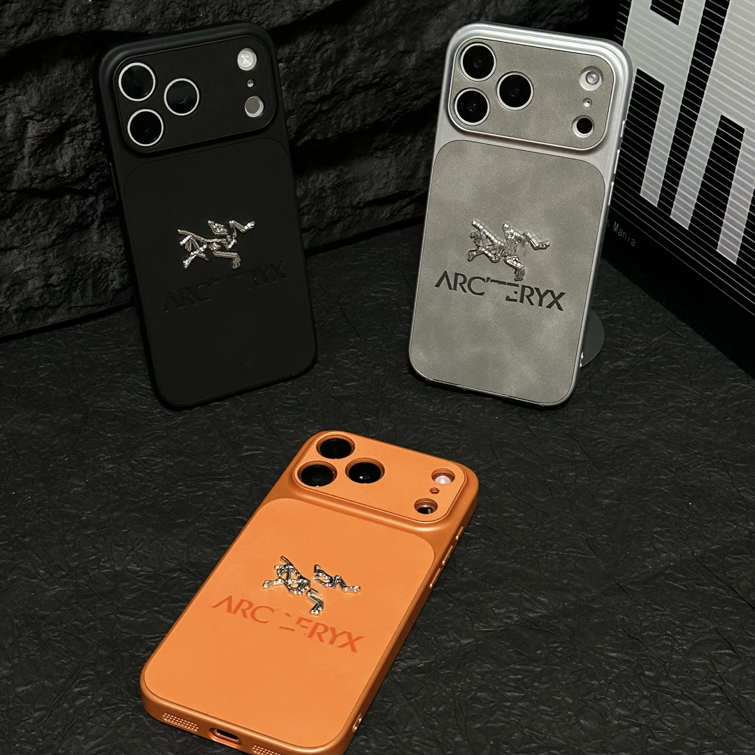 潮酷电镀立体标鸟适用苹果17promax手机壳皮质精孔iPhone16promax