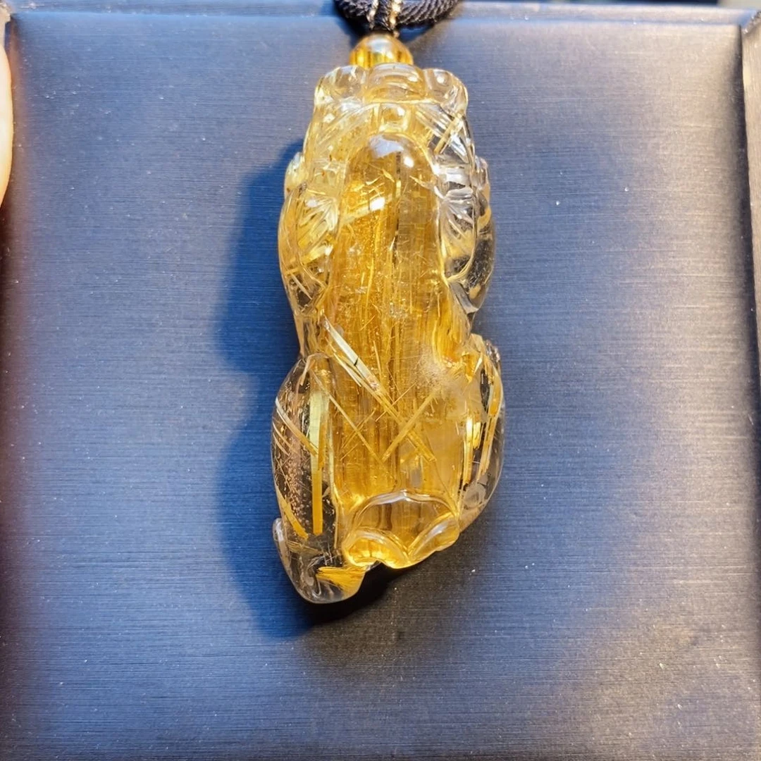 发晶颈饰未镶嵌天然水晶钛晶貔貅吊坠