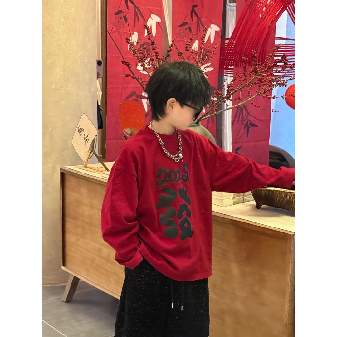 现货THE LUHAN【恭喜发财】新年款拜年款儿童纯棉短袖体恤24718