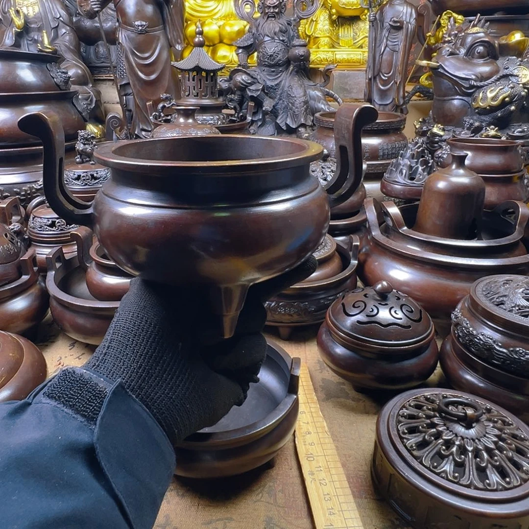 12.5公分口径官帽炉铜香炉供香炉聚宝盆