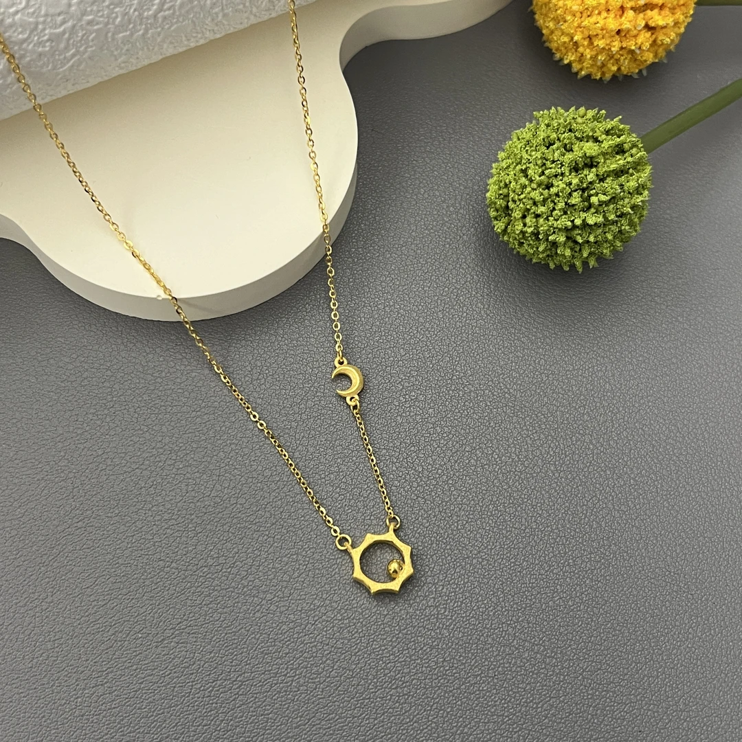 不支持7天无理由【日月相伴黄金项链】足金999项链套链多样性发一