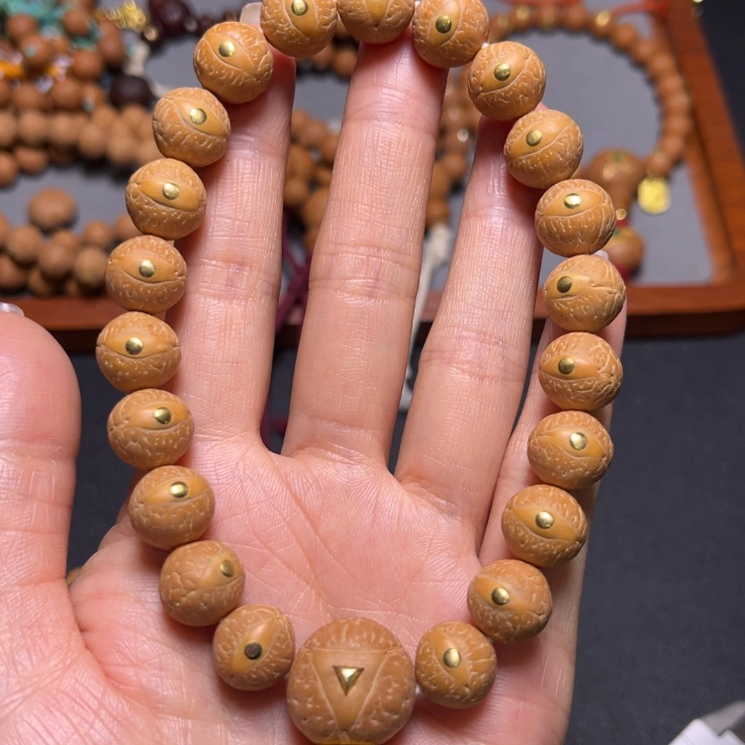 凤眼菩提吊坠12mm2025精品铜钉手串