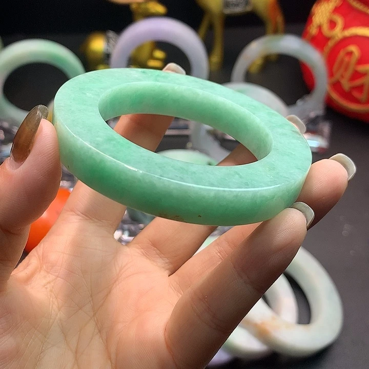 未镶嵌天然A货翡翠毛坯定制手镯定制翡翠50-59正圈
