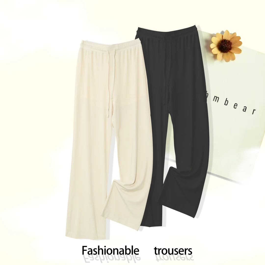 【特价】春秋女士松紧腰直筒裤子休闲高腰垂感休闲百搭直筒裤CL614