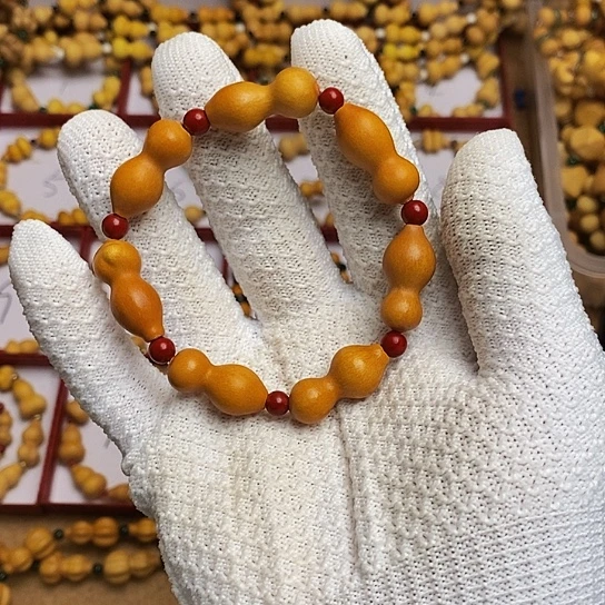 木质纯铜木质葫芦手串福禄